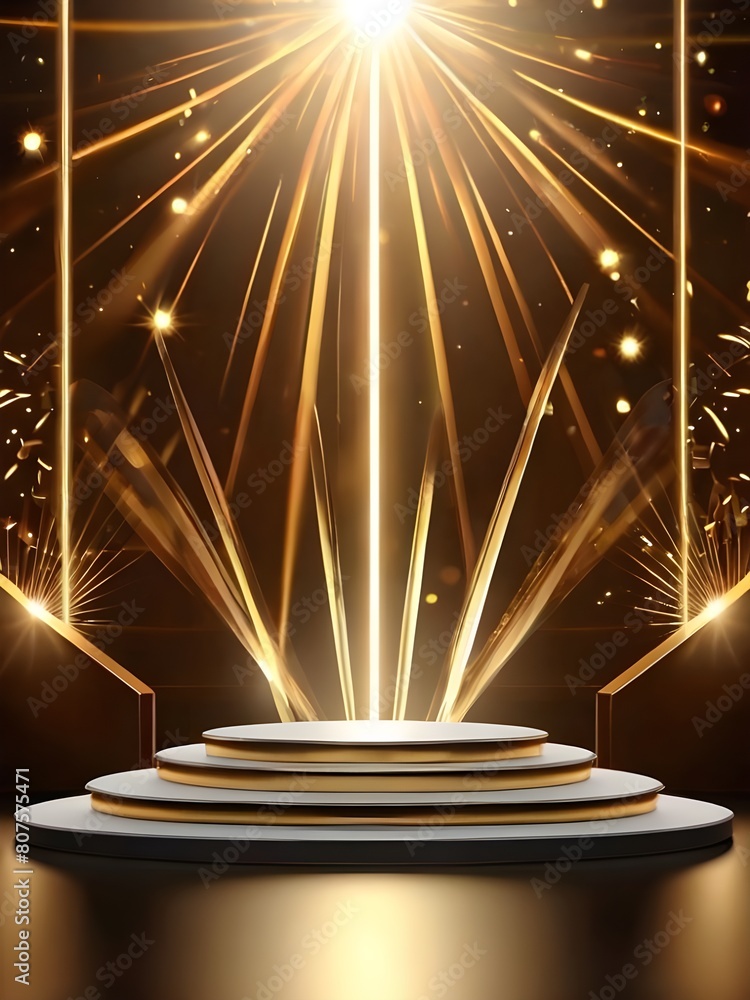 Poster background with stars and rays