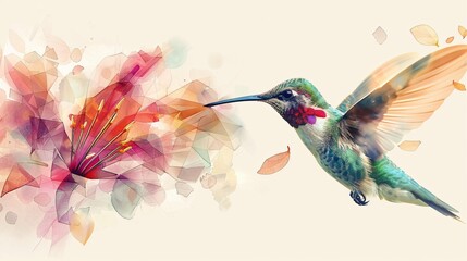 A watercolor painting of a hummingbird 