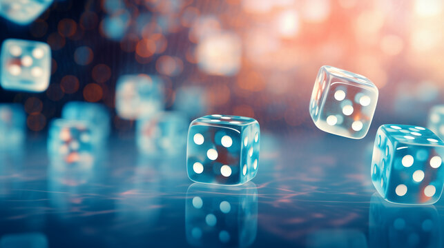 casino dice on the table