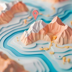 Detailed map with two vibrant pins marking starting and destination points for efficient route planning and guidance.