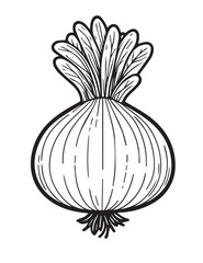 Illustration Coloring draw vegetable good union black and white version good for kids