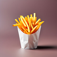 French Fries. Isolated on Transparent Background. generative ai