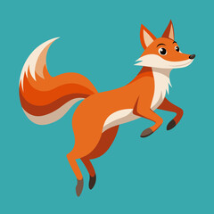 a foxjumping logo icons vector illustration 