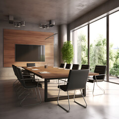 modern office interior with table. Empty corporate interior board office, empty office interior furniture 