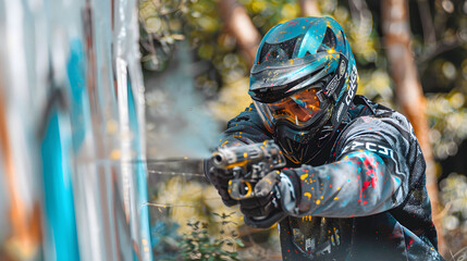 A paintball player