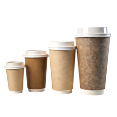 Realistic coffee disposable cups