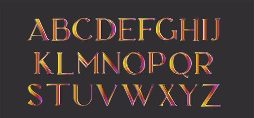 Gradient alphabet letters collection