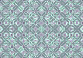 Fototapeta premium Geometrics Abstrac tMix Green Floral Background Pattern