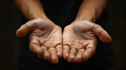 Offering Support: Hands extended forward, palms up, conveying support and readiness to help.