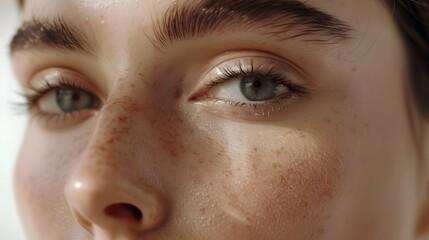 Fototapeta premium Healthy skin woman natural make up beauty face closeup