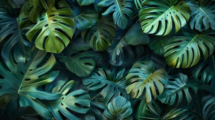 Botanical monstella leaves for wallpaper or background