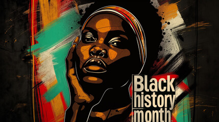 Black Woman Black History Month grunge design