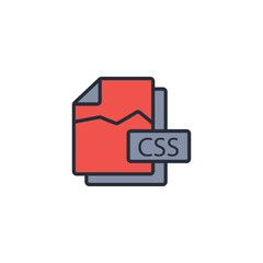 Css file icon. vector.Editable stroke.linear style sign for use web design,logo.Symbol illustration.
