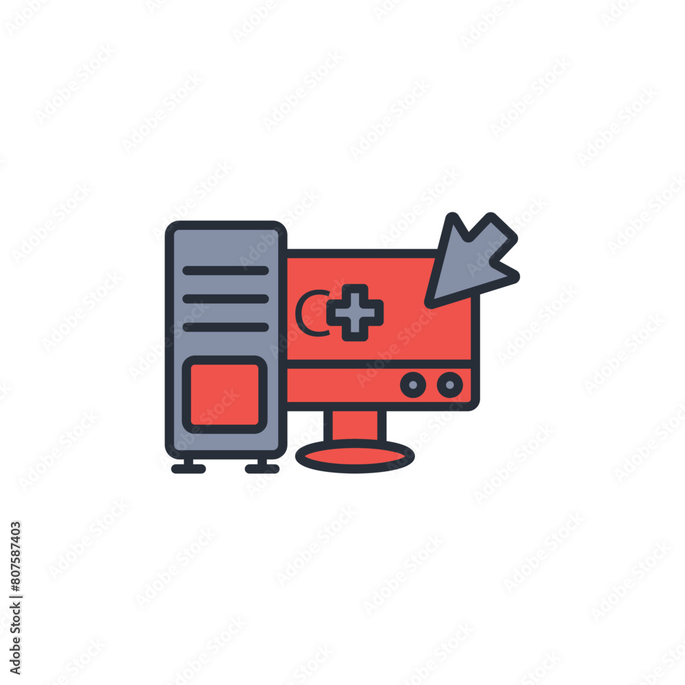Poster c technology icon. vector.editable stroke.linear style sign for use web design,logo.symbol illustrat