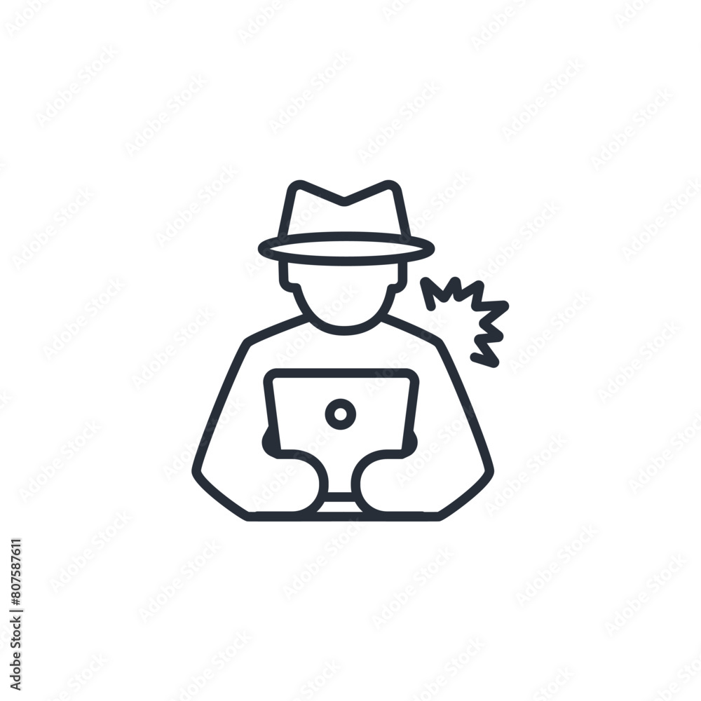 Poster hack icon. vector.editable stroke.linear style sign for use web design,logo.symbol illustration.