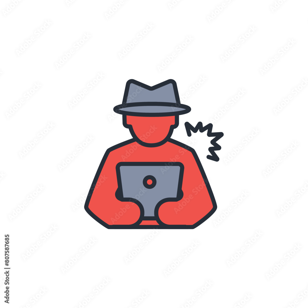 Poster hack icon. vector.editable stroke.linear style sign for use web design,logo.symbol illustration.