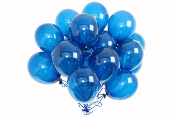 a bunch of blue balloons