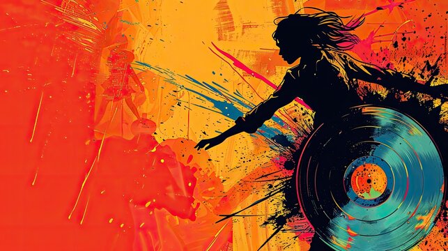 Greeting Card and Banner Design for Social Media or Educational Purpose of World 45 RPM Vinyl Day Background