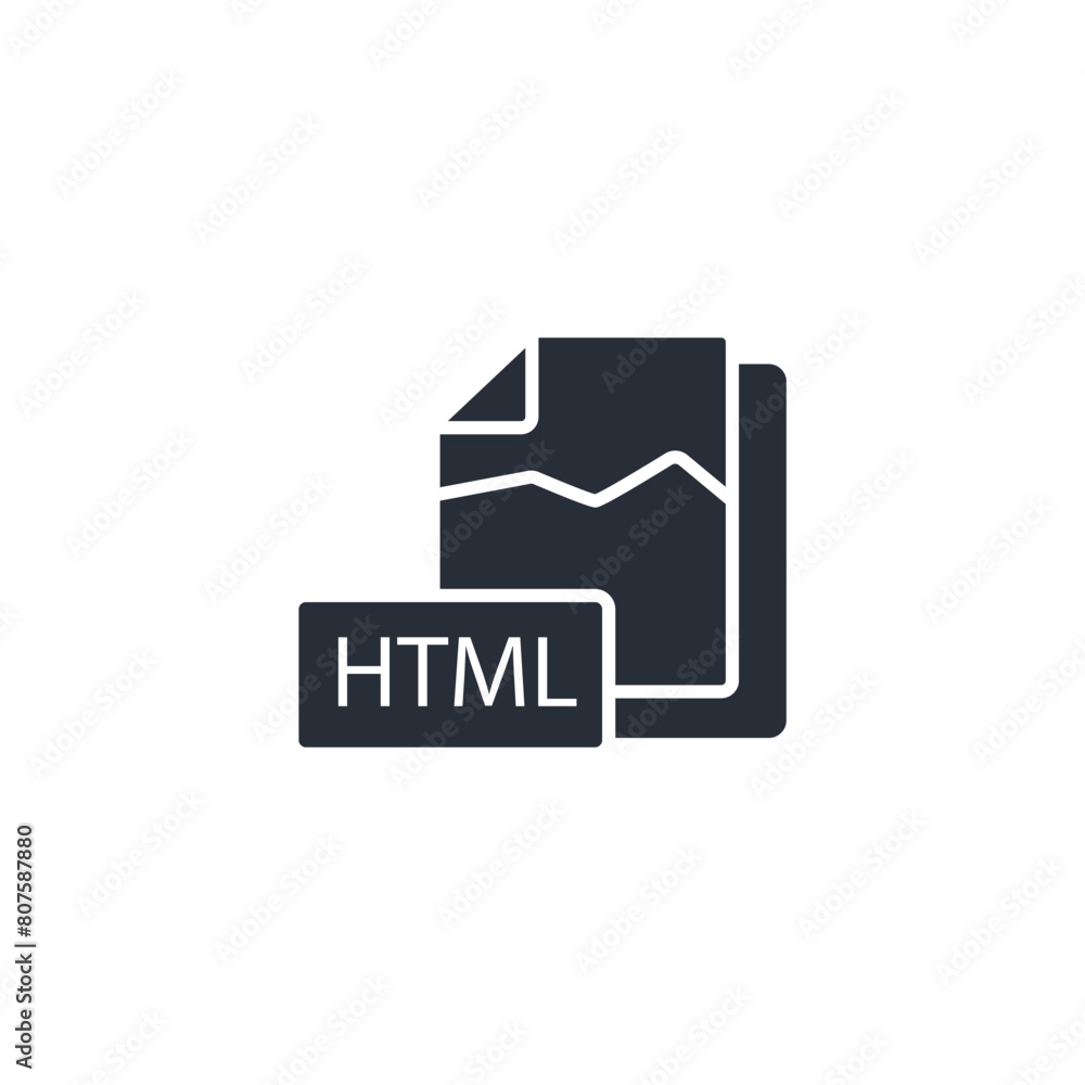 Poster html file icon. vector.editable stroke.linear style sign for use web design,logo.symbol illustration
