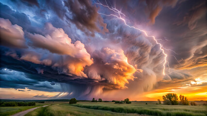 A DSLR-captured image of a summer storm brewing, showcasing the power and beauty of nature.