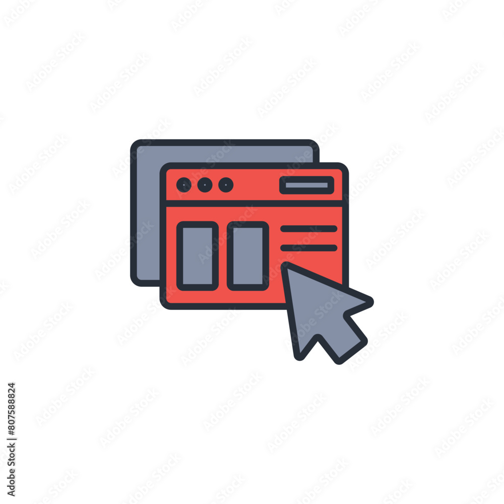 Poster website icon. vector.editable stroke.linear style sign for use web design,logo.symbol illustration.