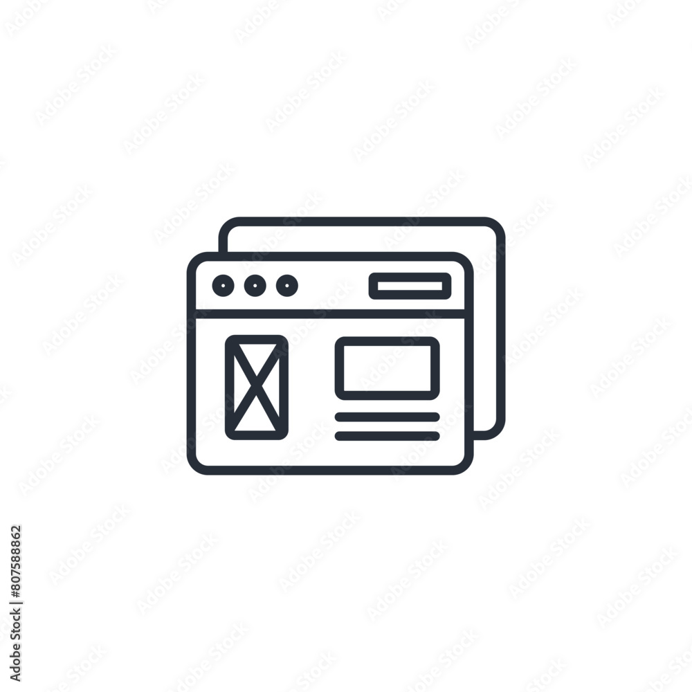 Poster wireframe icon. vector.editable stroke.linear style sign for use web design,logo.symbol illustration