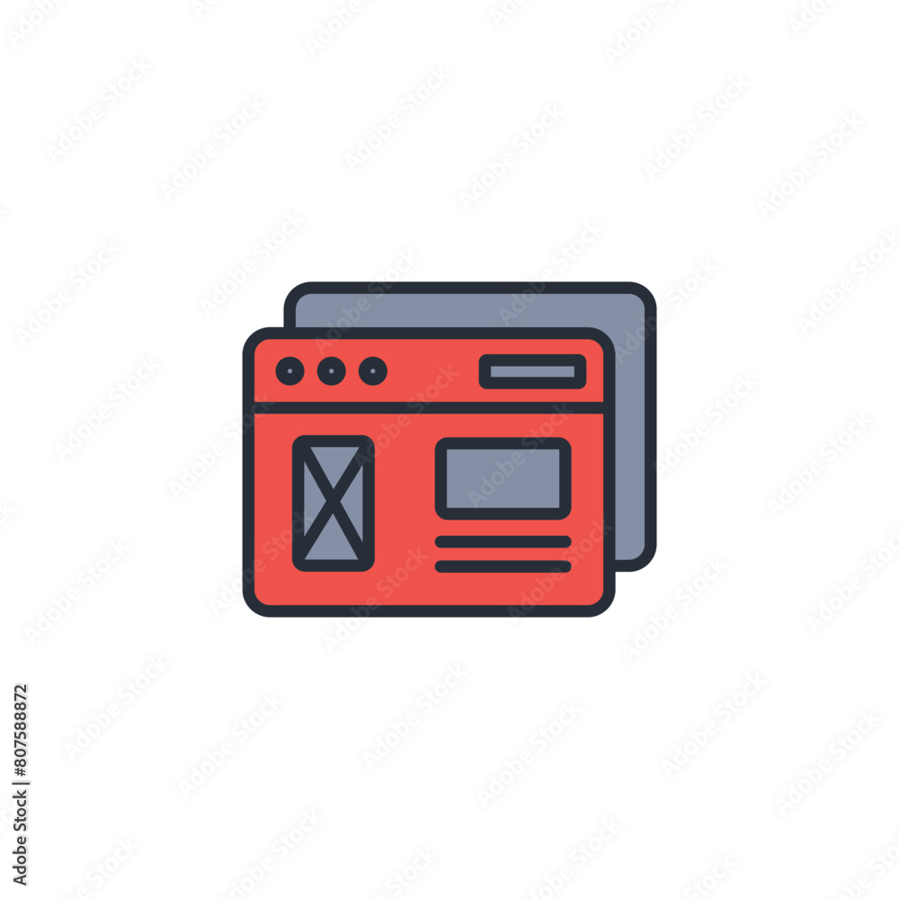 Poster wireframe icon. vector.editable stroke.linear style sign for use web design,logo.symbol illustration