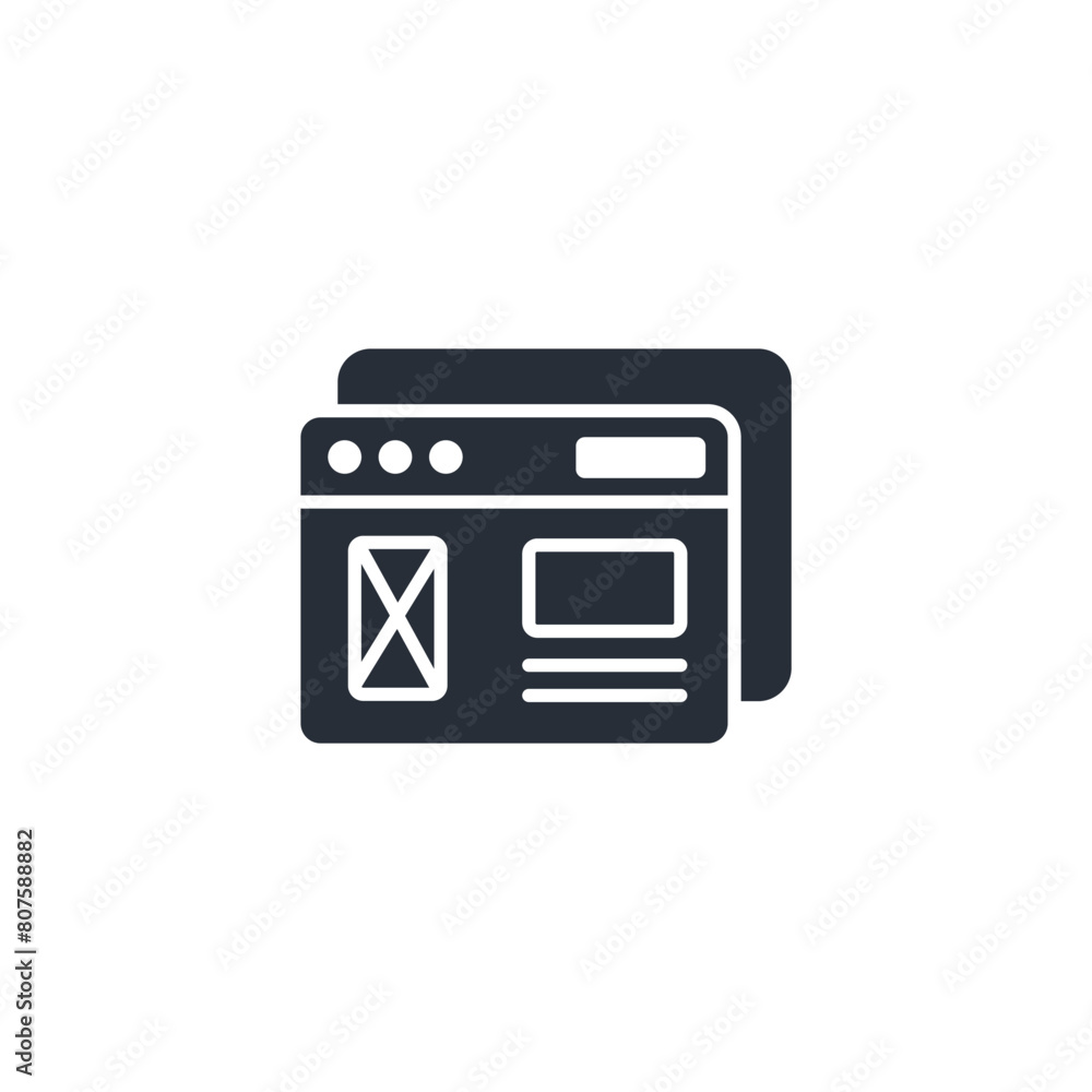 Poster wireframe icon. vector.editable stroke.linear style sign for use web design,logo.symbol illustration