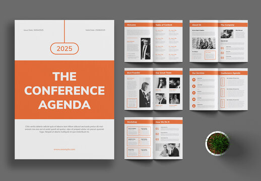 Conference Agenda Template Brochure Layout Design