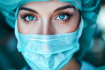 Female Surgeon in Scrubs Ready for Operation in a Hospital Operating Room