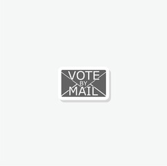  Vote by mail simple icon sticker isolated on gray background
