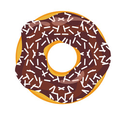 doughnut chocolate cream with milk white chocolate sprinkle meses