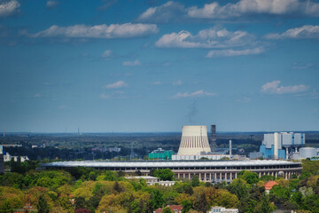 Berlin Olympiastadion  - Skyline - Cloud - Background - Funkturm - Fernsehturm - Concept - City -...