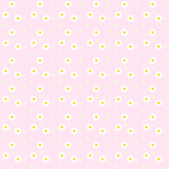 seamless background with daisy flowers on pink background.
