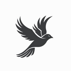 Fototapeta premium illustration of a big flying bird isolated on white background