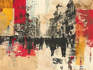 Fototapeta premium Illustrate a pivotal historical event through a unique collage animation