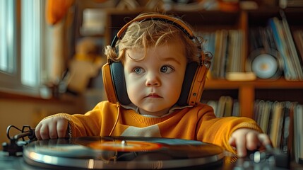 Greeting Card and Banner Design for Social Media or Educational Purpose of World 45 RPM Vinyl Day Background