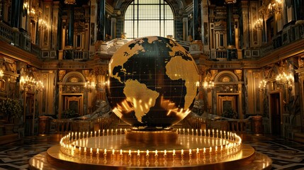 Obraz premium global stock market chart superimposed onto a historical backdrop, emphasizing the cyclical nature of financial markets. 