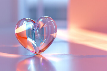 Valentine's Day 3D heart shape, cartoon style love heart 3D rendering scene illustration