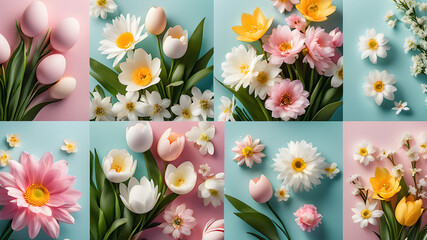 spring flowers collage