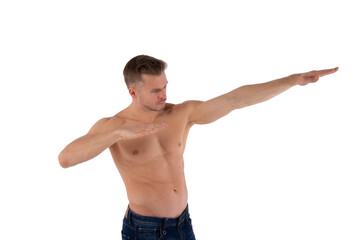 Fototapeta premium Handsome young man. White background.