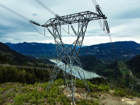 Power pylon in the mountains