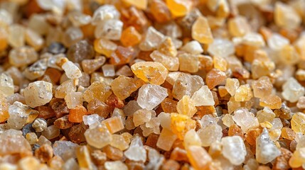   A close-up view of mixed yellow and brown rocks, appearing as both rocks and gravel