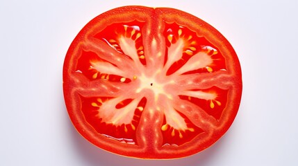 a tomato slice with a white center