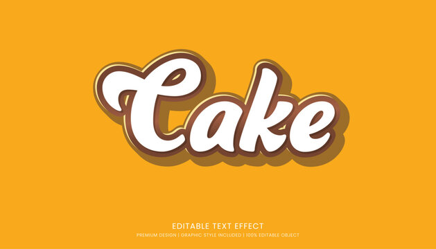 cake text effect template editable design for business logo and brand