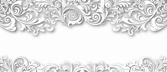 Elegant Decorative Banner with Ornate Scrollwork and Lace-Like Border
