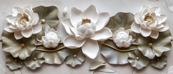 Artistic Handmade Floral Wall Decor with Paper and Fabric Elements