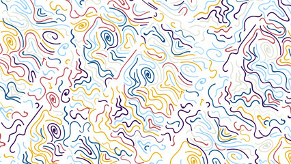 Children art background with colorful line doodle style seamless pattern and vector illustration design.