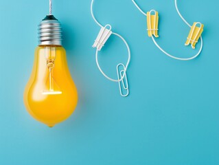 a light bulb with a light bulb attached to a string