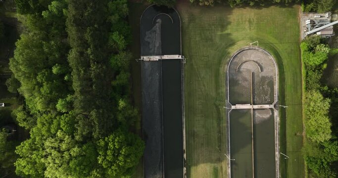 The Wastewater Treatment Plant in Collierville,i Tennessee - seen from above.